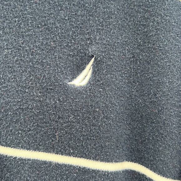 Nautica Long Sleeve Polo Shirt - Navy/White - Small - Picture 2 of 5